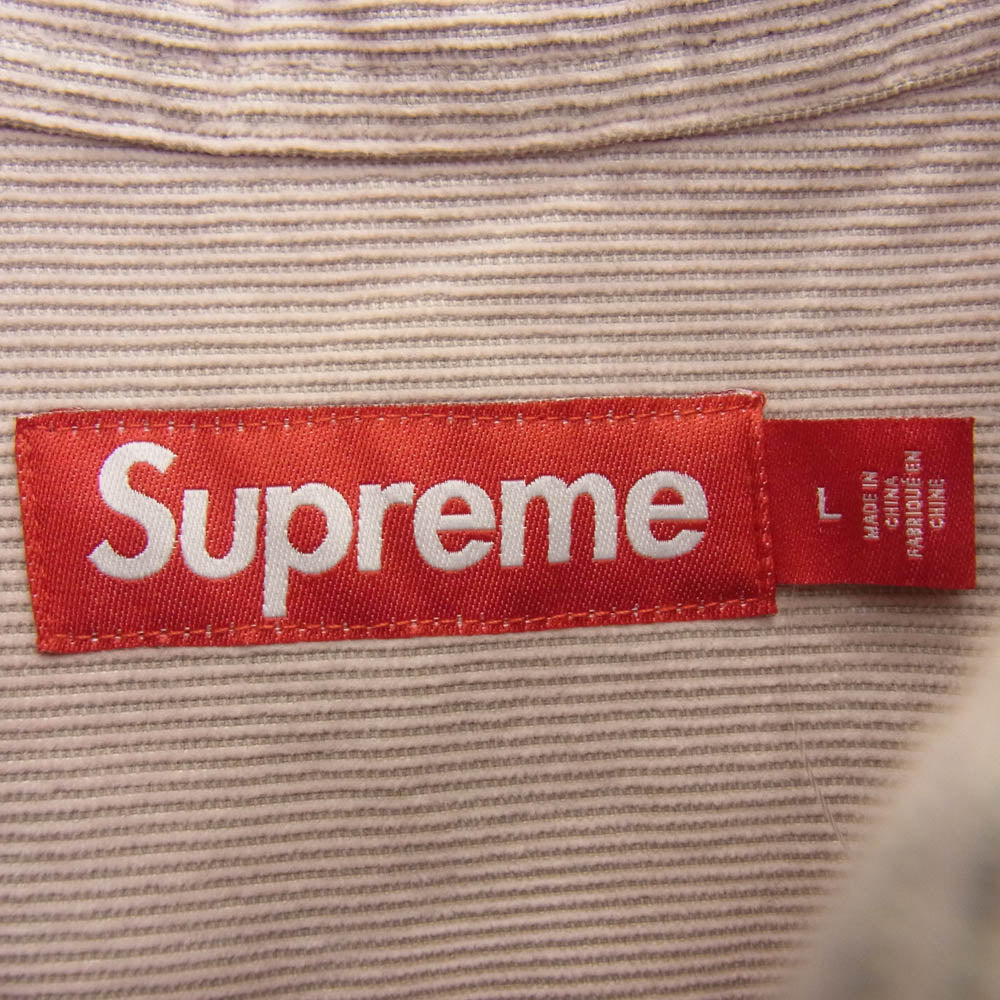 Supreme シュプリーム 25SS Washed Corduroy Shirt ウォッシュド コーデュロイ シャツ ピンク系 L【美品】【中古】