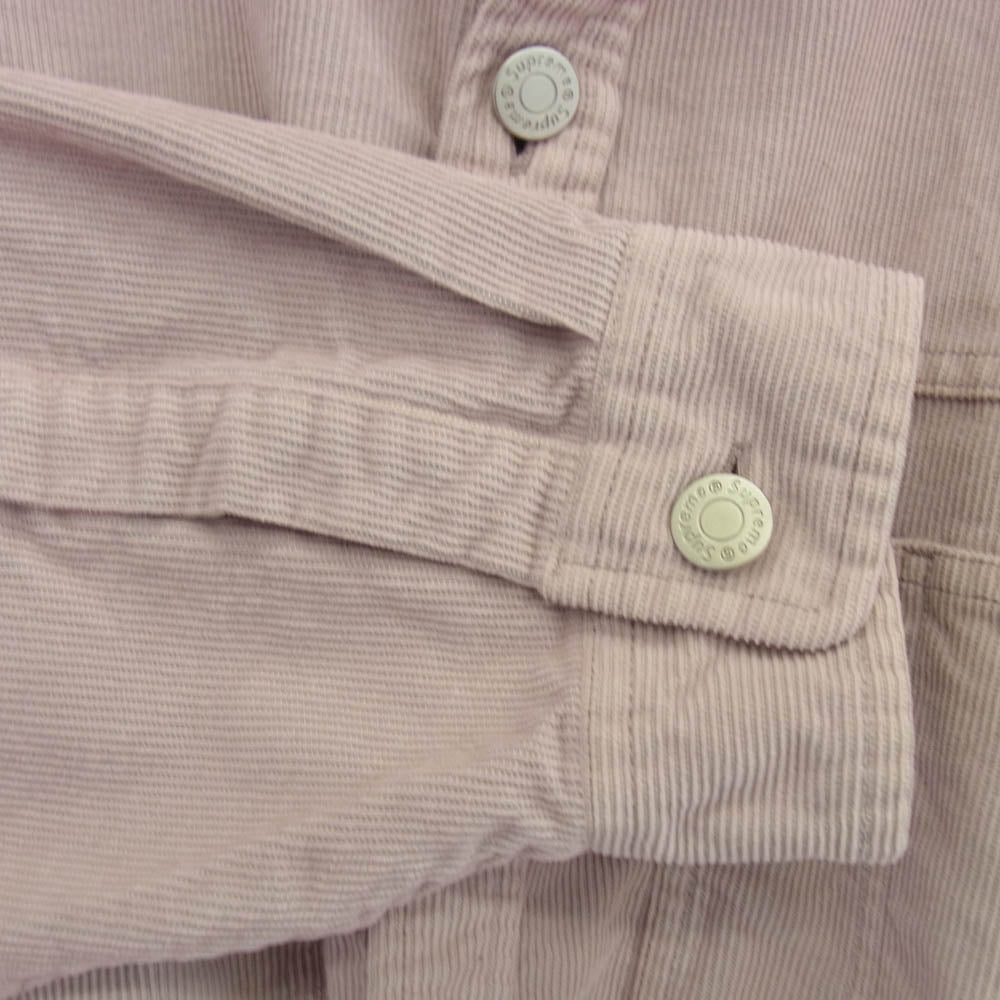 Supreme シュプリーム 25SS Washed Corduroy Shirt ウォッシュド コーデュロイ シャツ ピンク系 L【美品】【中古】