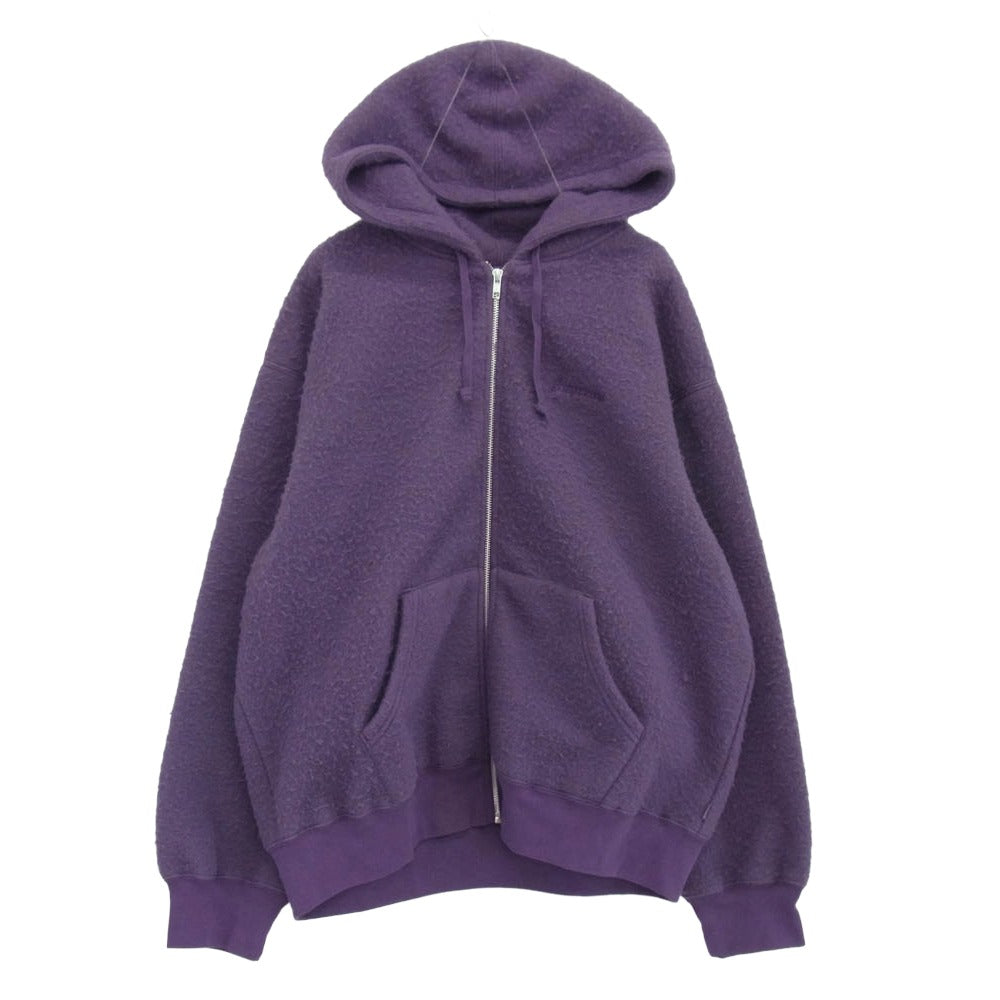 Supreme シュプリーム 24AW Pilled Zip Up Hooded Sweatshirt ピルド ジップアップ スウェットシャツ パーカー パープル系 L【美品】【中古】