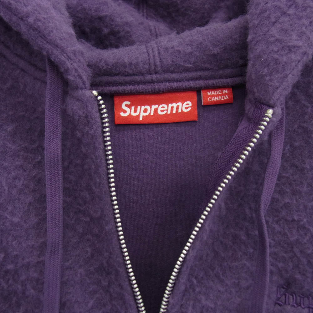 Supreme シュプリーム 24AW Pilled Zip Up Hooded Sweatshirt ピルド ジップアップ スウェットシャツ パーカー パープル系 L【美品】【中古】