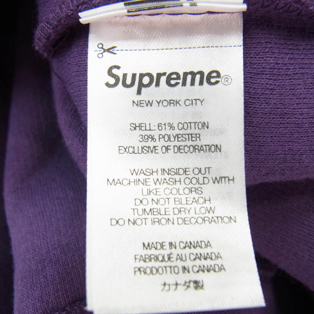 Supreme シュプリーム 24AW Pilled Zip Up Hooded Sweatshirt ピルド ジップアップ スウェットシャツ パーカー パープル系 L【美品】【中古】