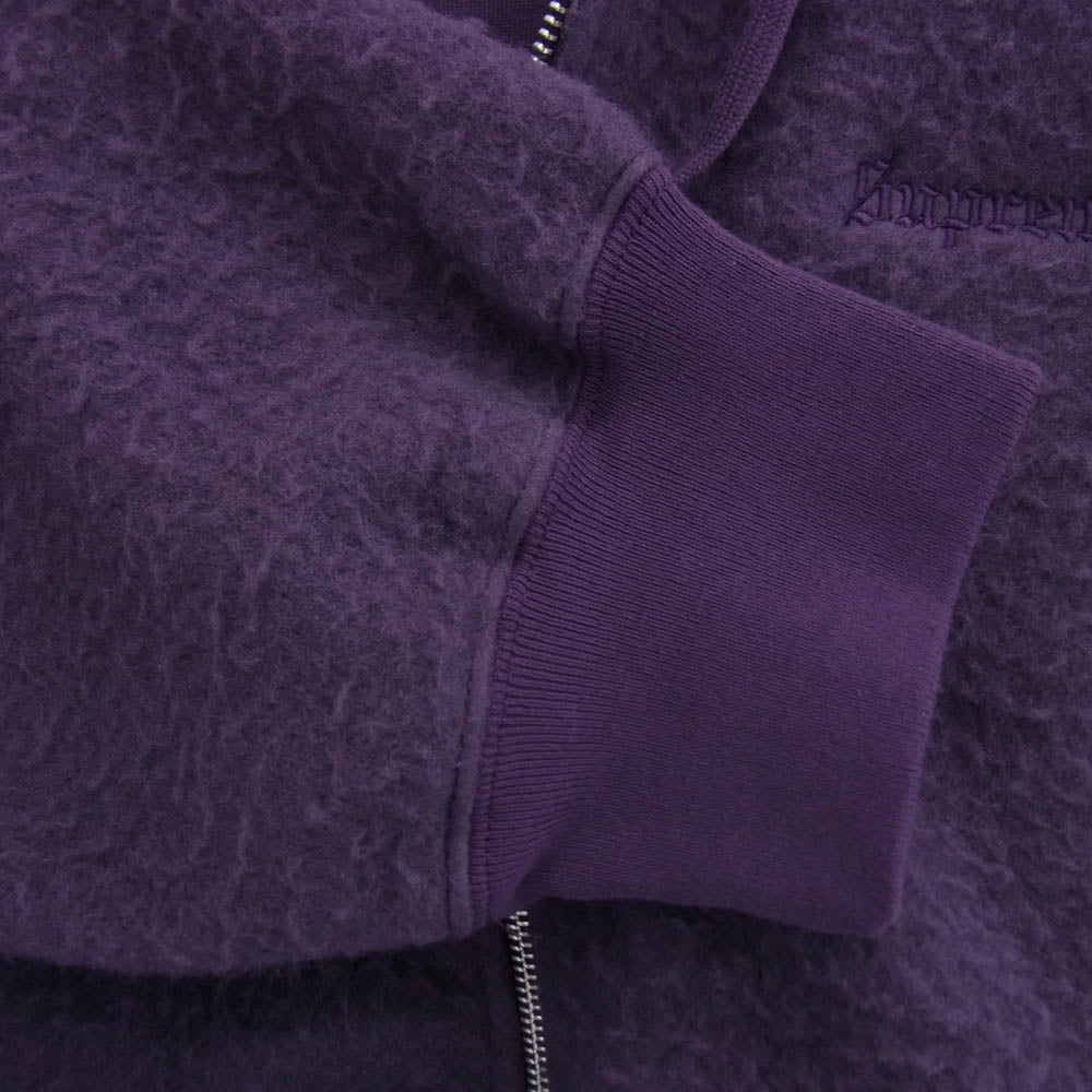 Supreme シュプリーム 24AW Pilled Zip Up Hooded Sweatshirt ピルド ジップアップ スウェットシャツ パーカー パープル系 L【美品】【中古】