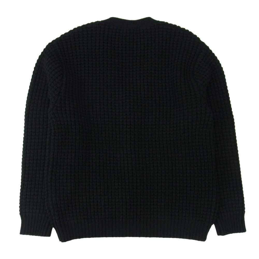 Supreme シュプリーム 21AW Waffle Knit Cardigan ワッフル ニットカーディガン ブラック系 L【極上美品】【中古】