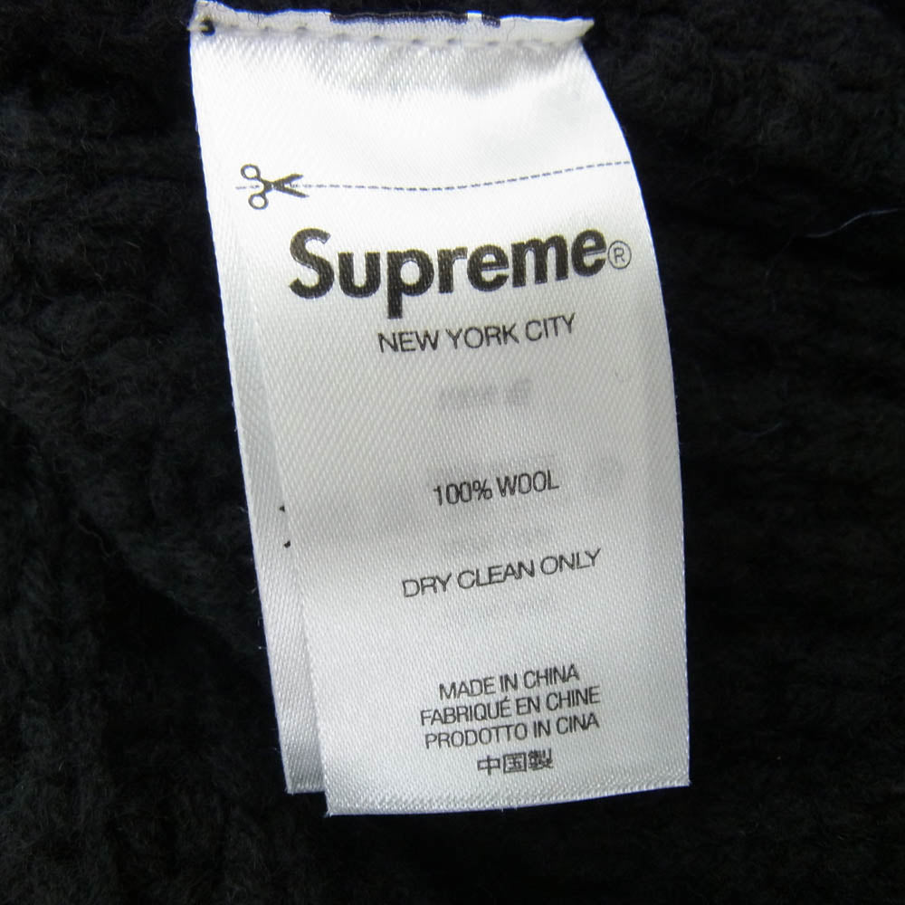 Supreme シュプリーム 21AW Waffle Knit Cardigan ワッフル ニットカーディガン ブラック系 L【極上美品】【中古】