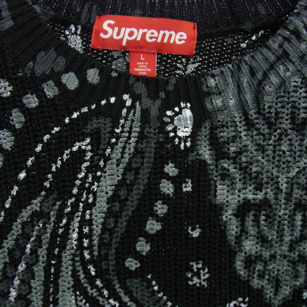 Supreme シュプリーム 24SS Printed Paisley Sweater プリンテッド ペイズリー セーター ブラック系 L【極上美品】【中古】