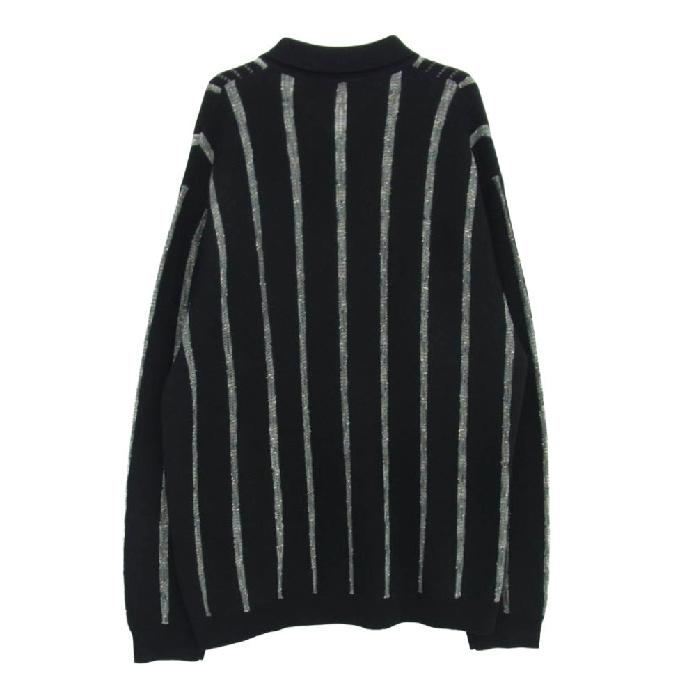 Supreme シュプリーム 24AW Speckle Stripe Zip Up Cardigan スパークル ストライプ ジップアップ カーディガン ブラック系 グレー系 L【極上美品】【中古】