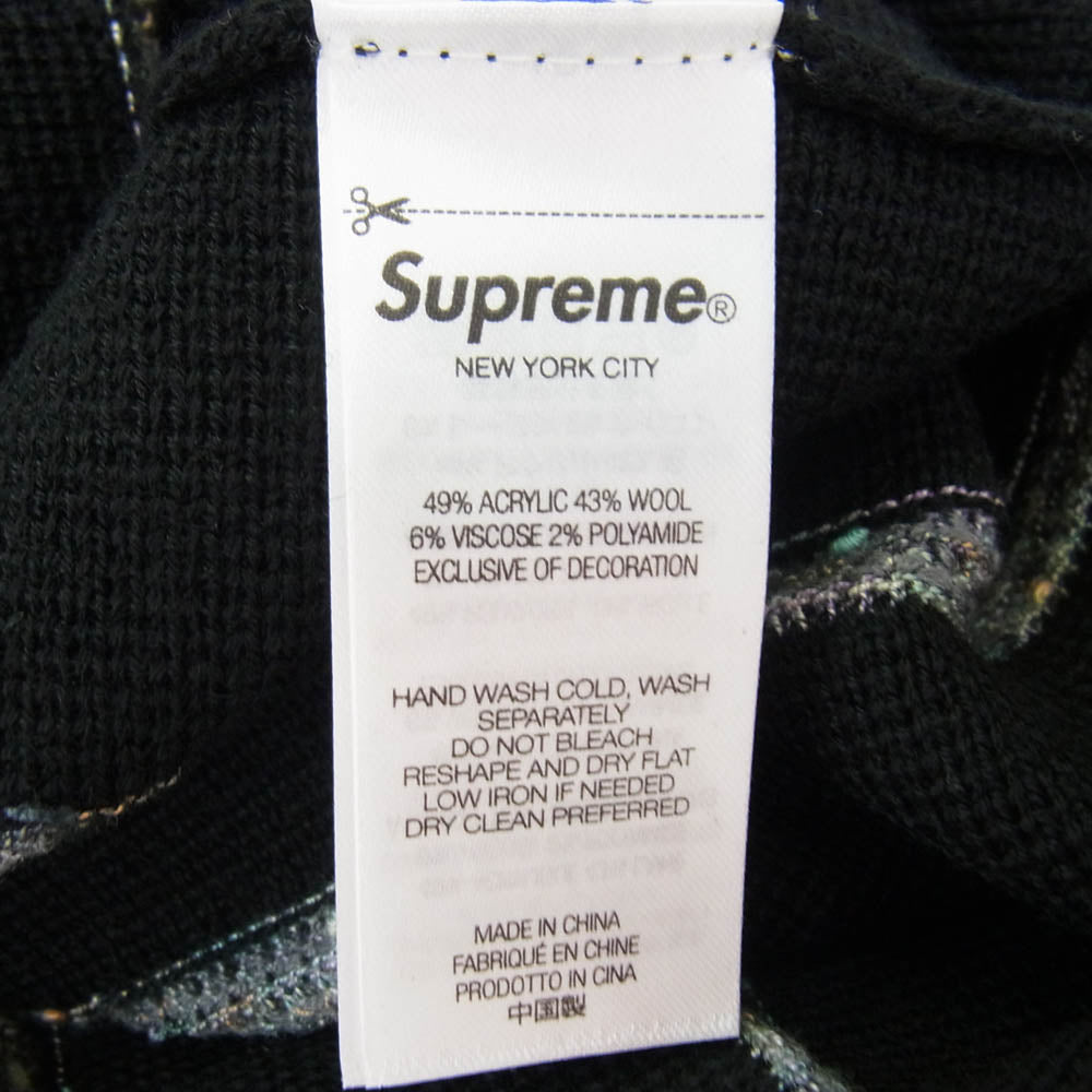 Supreme シュプリーム 24AW Speckle Stripe Zip Up Cardigan スパークル ストライプ ジップアップ カーディガン ブラック系 グレー系 L【極上美品】【中古】