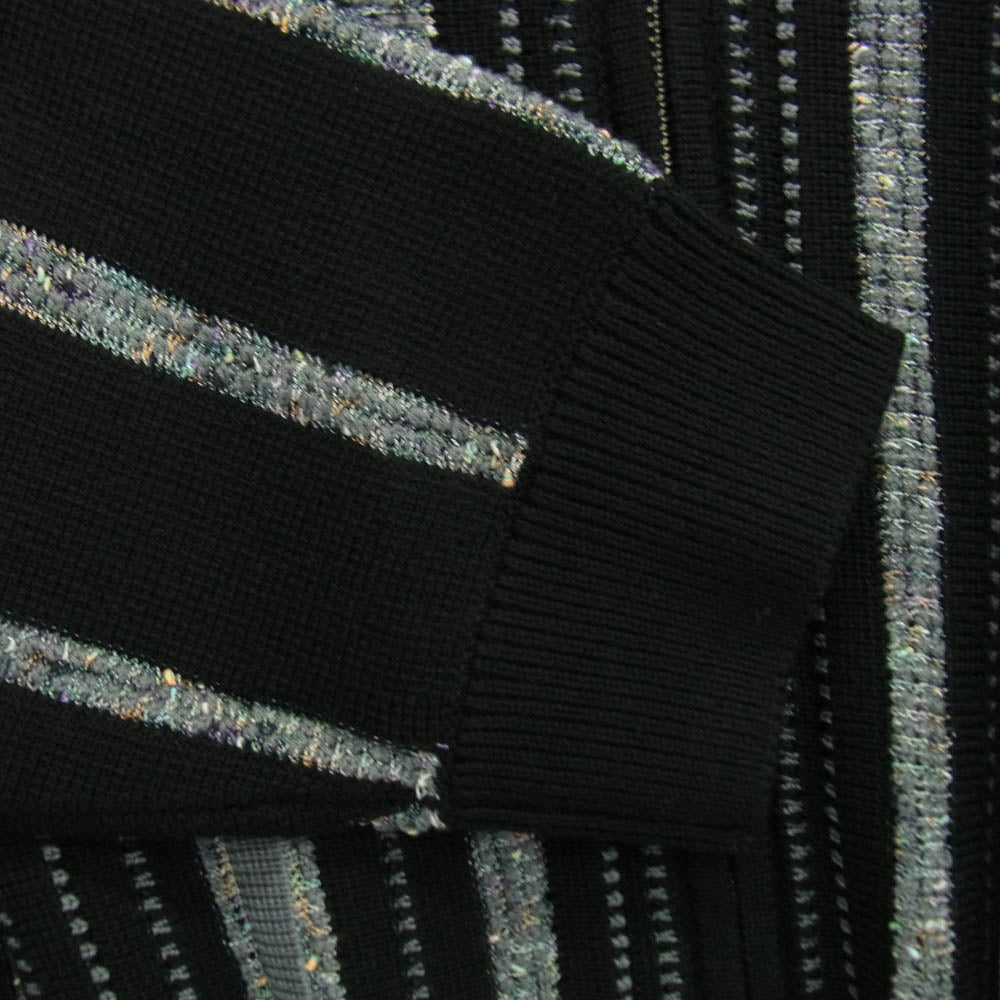 Supreme シュプリーム 24AW Speckle Stripe Zip Up Cardigan スパークル ストライプ ジップアップ カーディガン ブラック系 グレー系 L【極上美品】【中古】