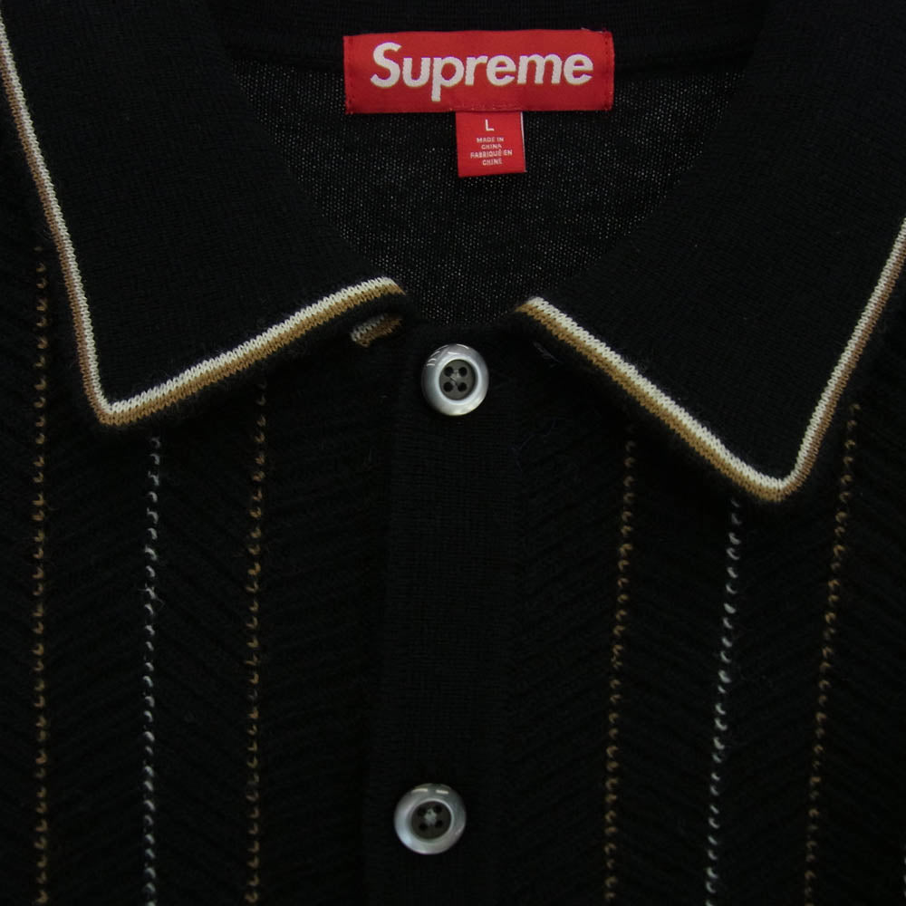 Supreme シュプリーム 25SS Herringbone Cardigan ヘリンボーン カーディガン ブラック系 L【極上美品】【中古】