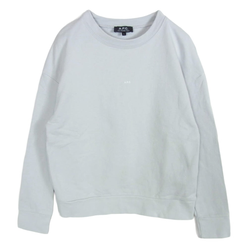 A.P.C. アーペーセー 23206-1-93602 ANNIE ロゴ クルーネック スウェット トレーナー グレー系 S【中古】