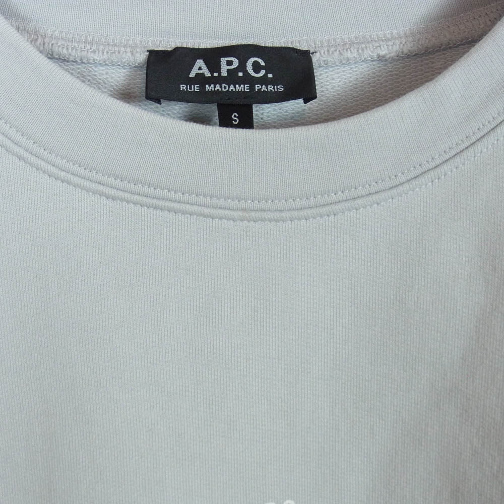A.P.C. アーペーセー 23206-1-93602 ANNIE ロゴ クルーネック スウェット トレーナー グレー系 S【中古】