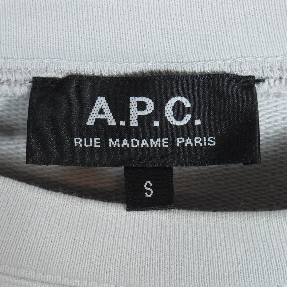 A.P.C. アーペーセー 23206-1-93602 ANNIE ロゴ クルーネック スウェット トレーナー グレー系 S【中古】