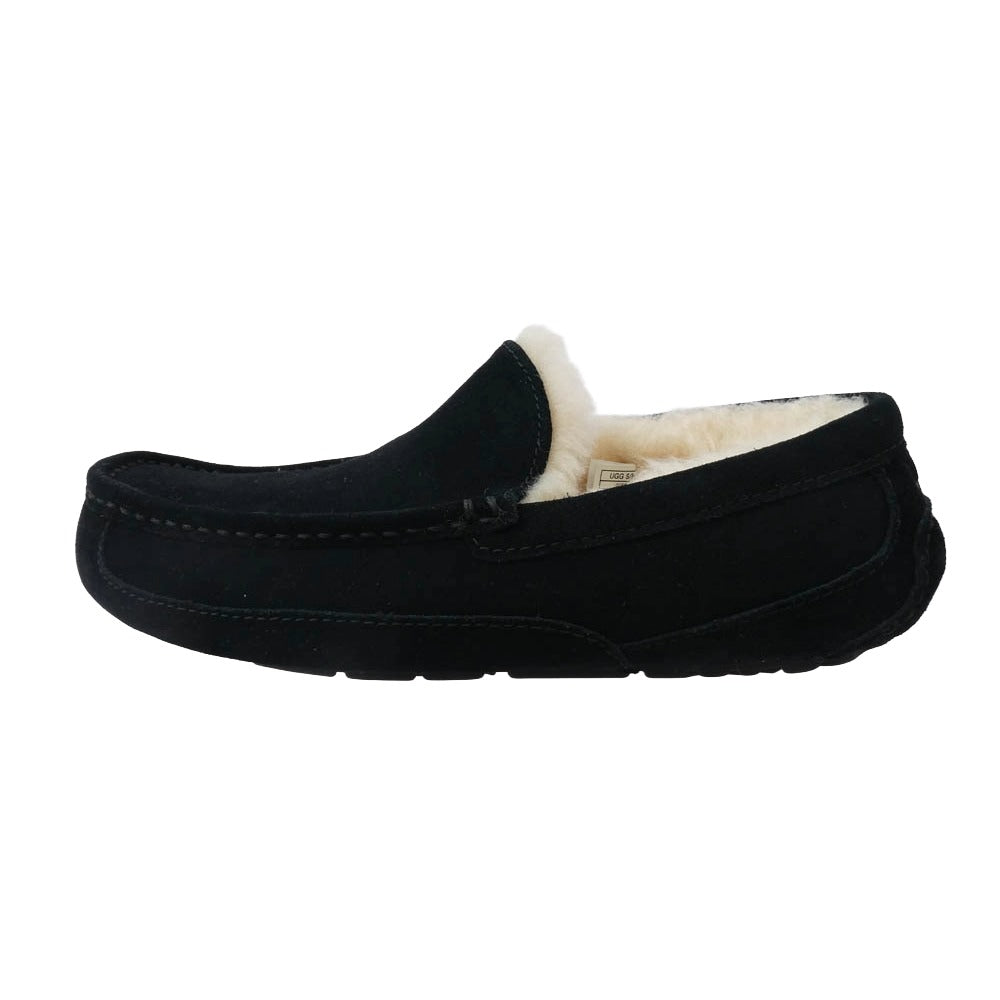 UGG アグ 1101110 ASCOT アスコット ムートン スリッポン モカシン ブラック×ホワイト ブラック系 ホワイト系 25cm【美品】【中古】