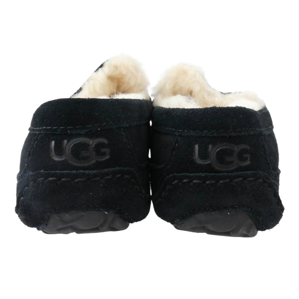 UGG アグ 1101110 ASCOT アスコット ムートン スリッポン モカシン ブラック×ホワイト ブラック系 ホワイト系 25cm【美品】【中古】