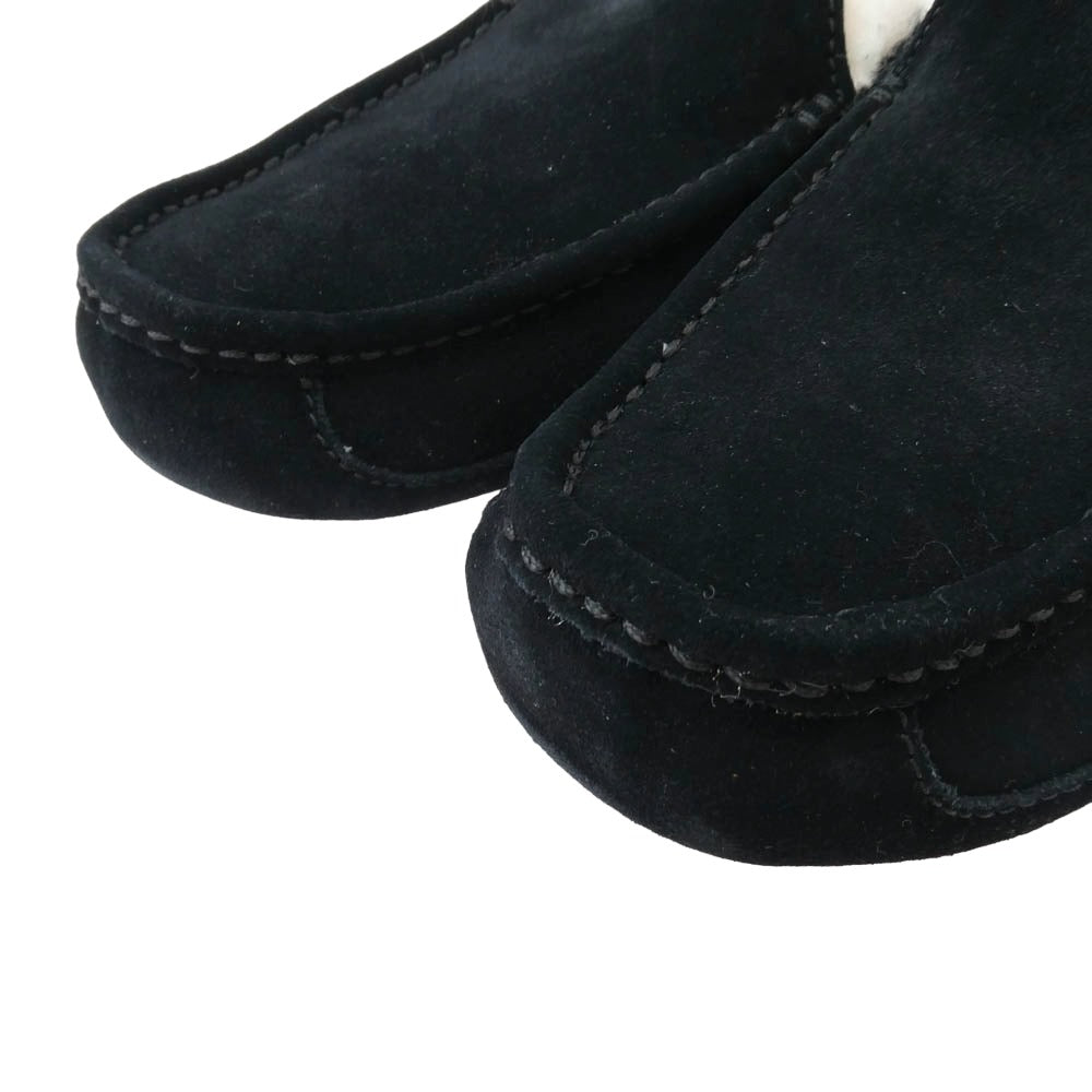UGG アグ 1101110 ASCOT アスコット ムートン スリッポン モカシン ブラック×ホワイト ブラック系 ホワイト系 25cm【美品】【中古】