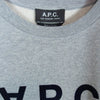A.P.C. アーペーセー 反転ロゴ プリント クルーネック スウェット トレーナー グレー系 L【中古】