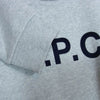 A.P.C. アーペーセー 反転ロゴ プリント クルーネック スウェット トレーナー グレー系 L【中古】