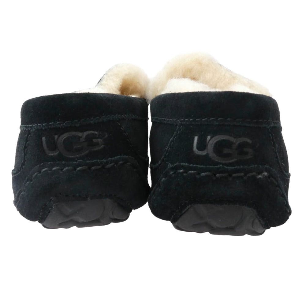 UGG アグ 1101110 ASCOT アスコット ムートン スリッポン モカシン ブラック×ホワイト ブラック系 ホワイト系 25cm【美品】【中古】