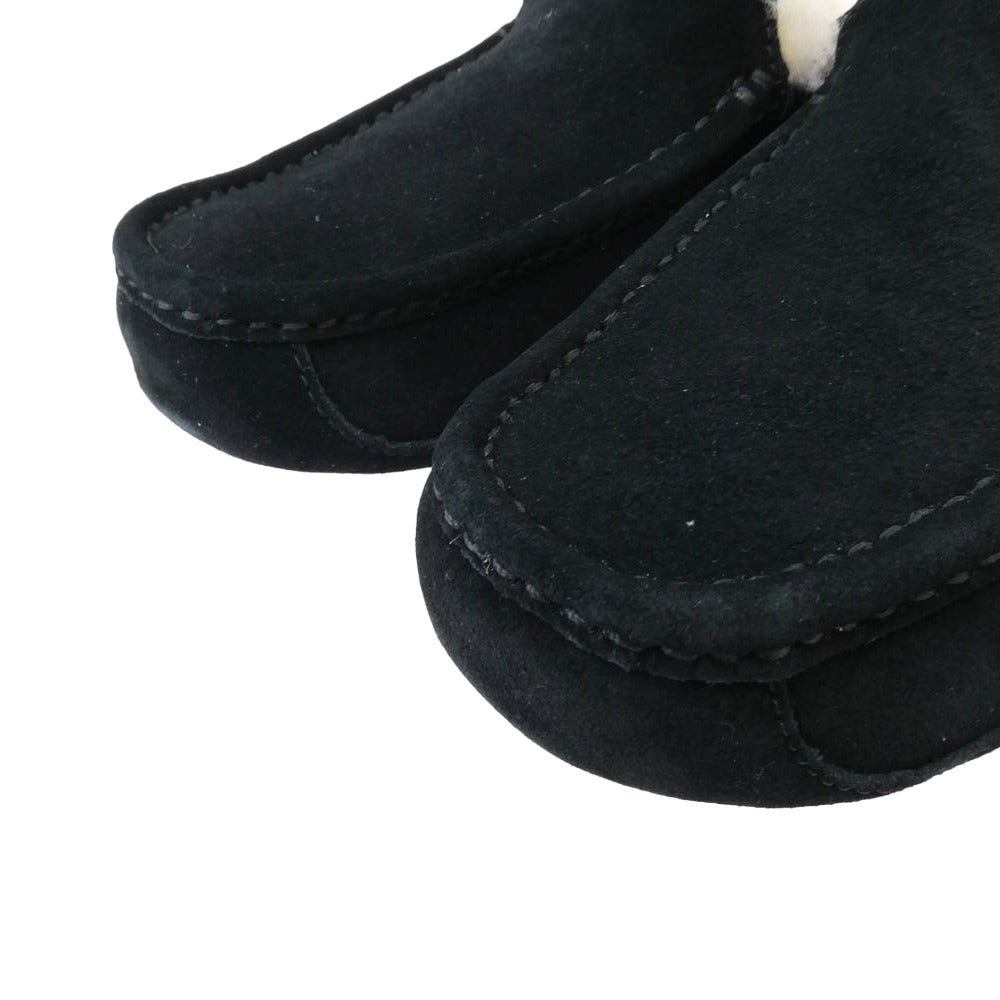 UGG アグ 1101110 ASCOT アスコット ムートン スリッポン モカシン ブラック×ホワイト ブラック系 ホワイト系 25cm【美品】【中古】