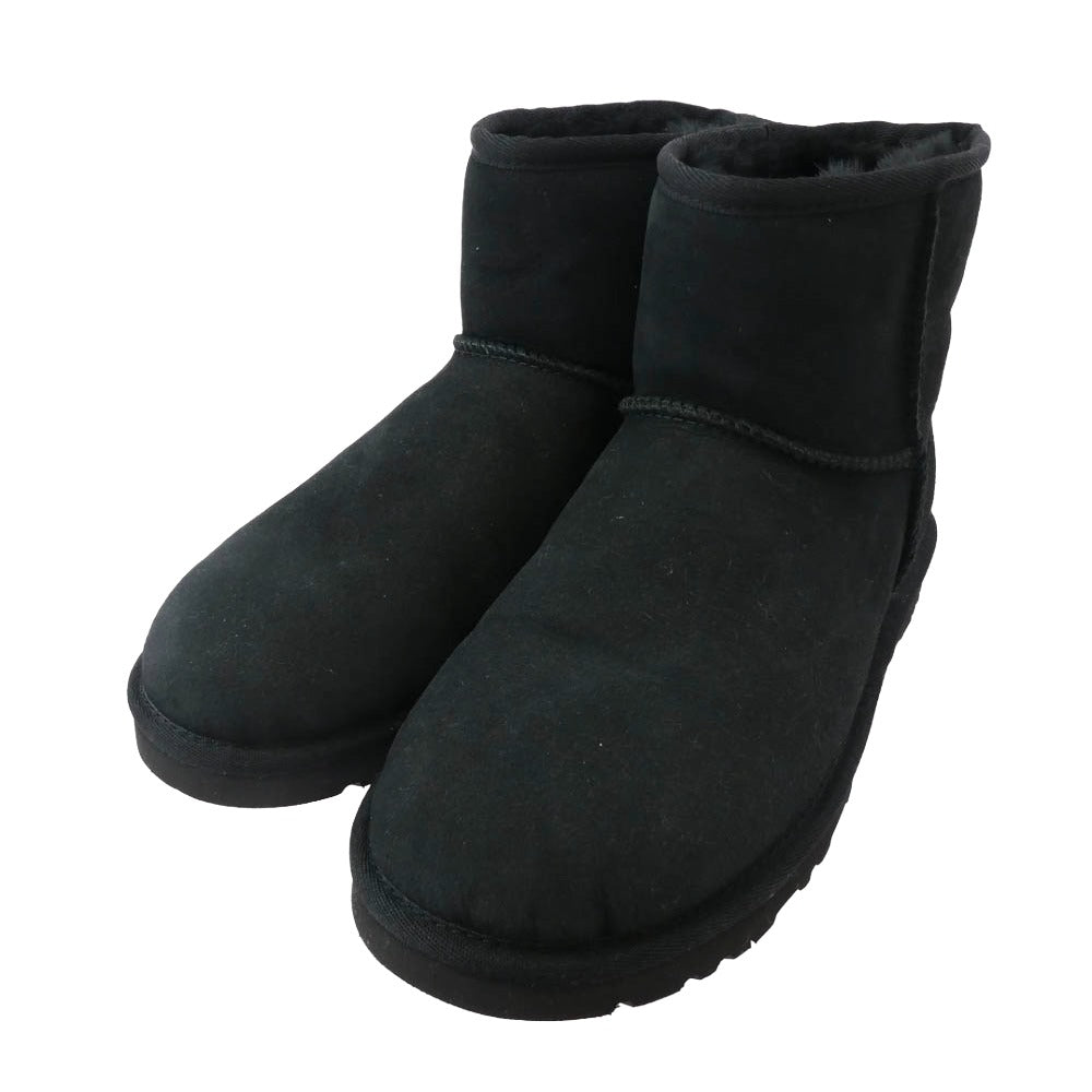 UGG アグ 1002072 Classic Mini クラシック ミニ ムートン ブーツ ブラック系 25cm【極上美品】【中古】