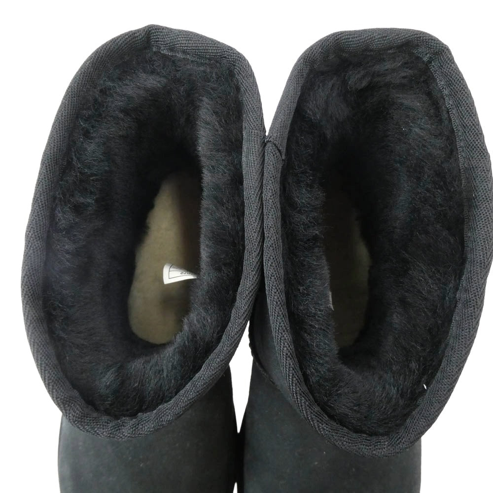 UGG アグ 1002072 Classic Mini クラシック ミニ ムートン ブーツ ブラック系 25cm【極上美品】【中古】