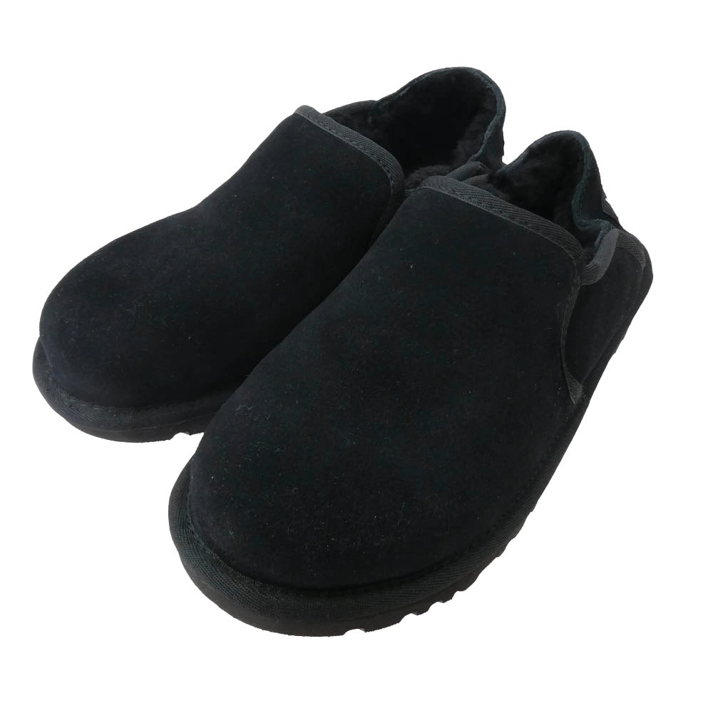 UGG アグ F27020D ASCOT アスコット ムートン スリッポン モカシン ブラック×ブラック ブラック系 25cm【美品】【中古】