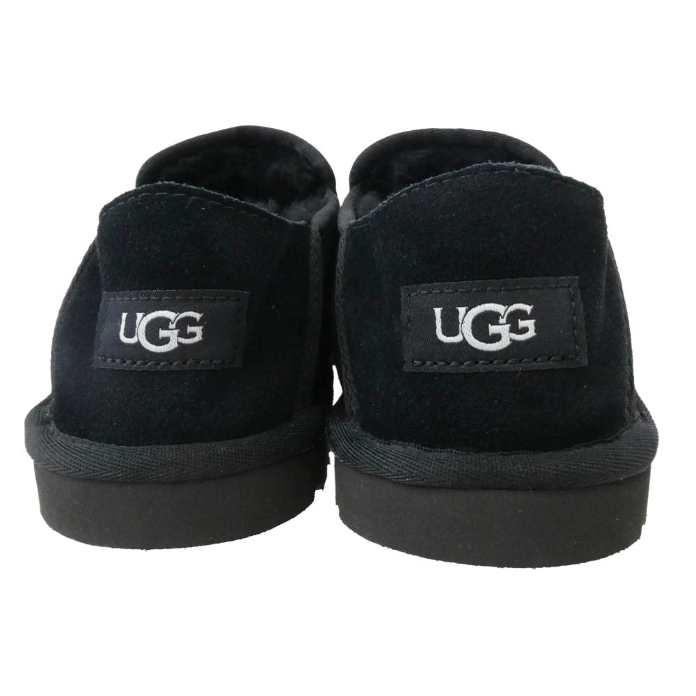 UGG アグ F27020D ASCOT アスコット ムートン スリッポン モカシン ブラック×ブラック ブラック系 25cm【美品】【中古】