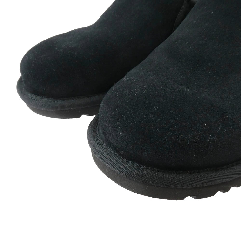 UGG アグ F27020D ASCOT アスコット ムートン スリッポン モカシン ブラック×ブラック ブラック系 25cm【美品】【中古】
