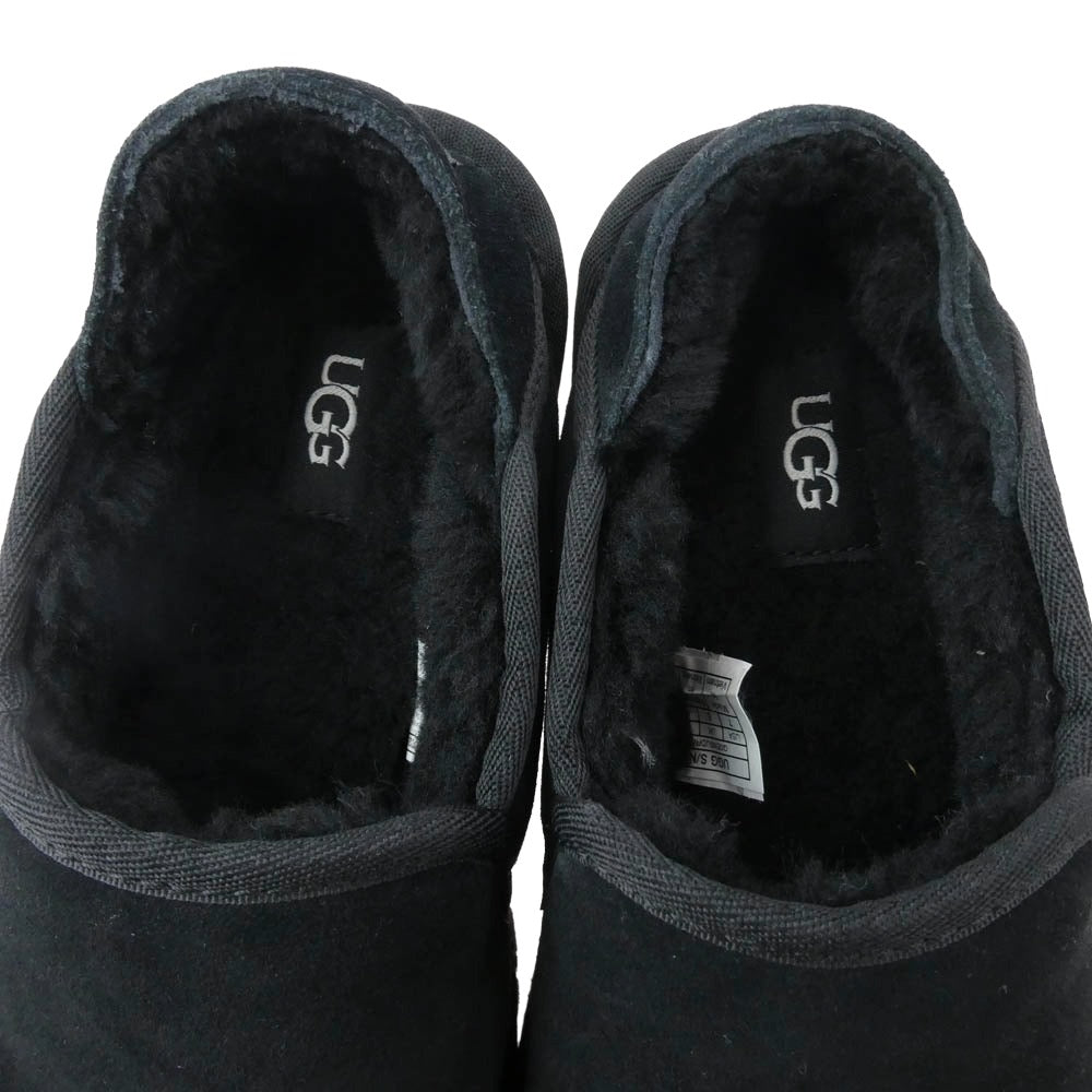 UGG アグ F27020D ASCOT アスコット ムートン スリッポン モカシン ブラック×ブラック ブラック系 25cm【美品】【中古】