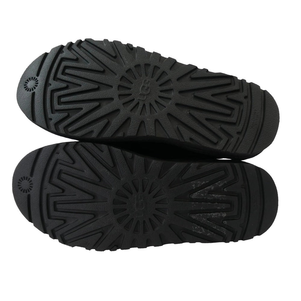 UGG アグ F27020D ASCOT アスコット ムートン スリッポン モカシン ブラック×ブラック ブラック系 25cm【美品】【中古】