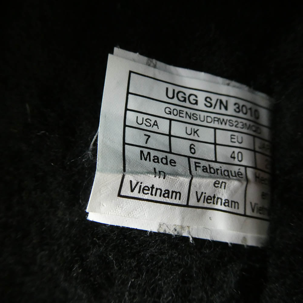 UGG アグ F27020D ASCOT アスコット ムートン スリッポン モカシン ブラック×ブラック ブラック系 25cm【美品】【中古】