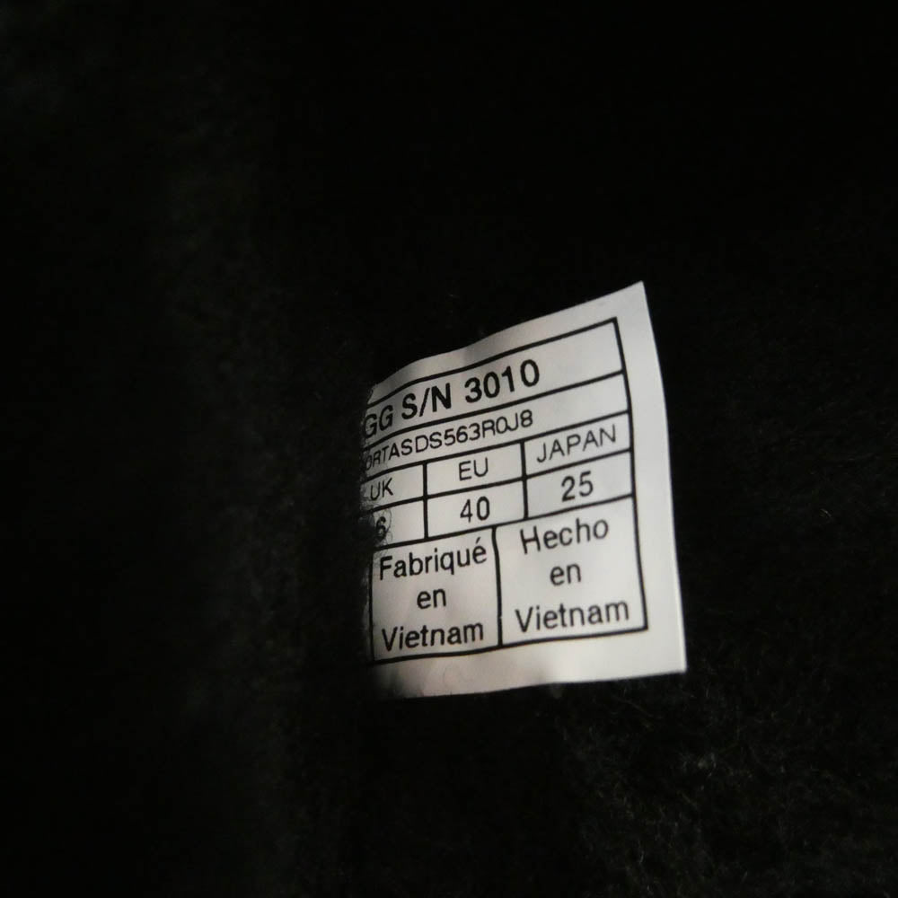 UGG アグ F27020D ASCOT アスコット ムートン スリッポン モカシン ブラック×ブラック ブラック系 25cm【美品】【中古】