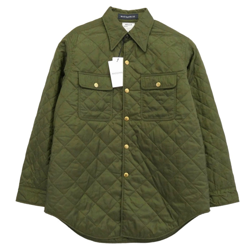 MADISON BLUE マディソンブルー MB204-5001 中綿 金ボタン キルティング シャツ ジャケット グリーン系 S【中古】
