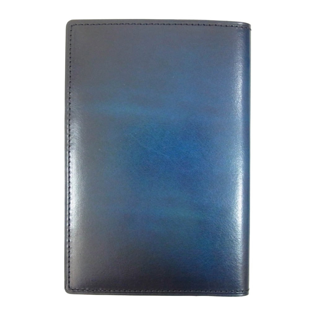ユハク YTR341-36 LEATHER レザー パスポート ケース ネイビー系【極上美品】【中古】