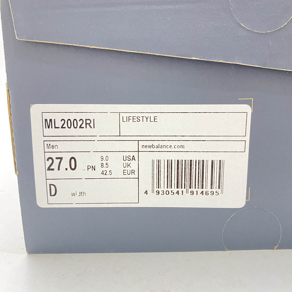 NEW BALANCE ニューバランス ML2002RI ホワイトレザー ローカット スニーカー ホワイト系 27cm【極上美品】【中古】