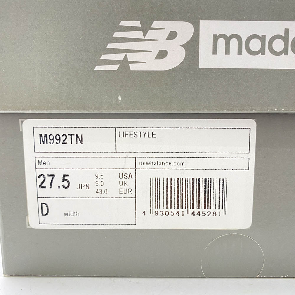 NEW BALANCE ニューバランス M992TN USA製 スエード メッシュ ローカット スニーカー 27.5cm【極上美品】【中古】