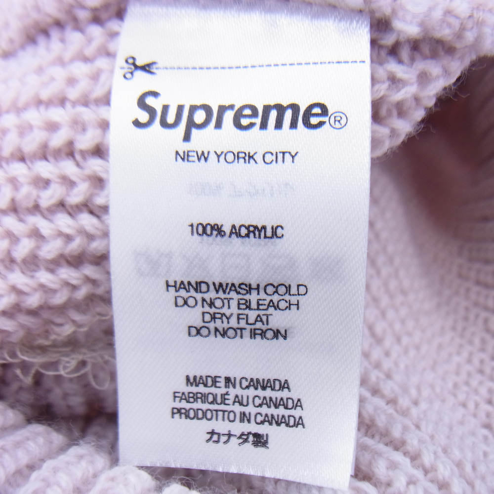 Supreme シュプリーム 21AW カナダ製 Loose Gauge Beanie ルーズゲージビーニー ニット帽 ピンクベージュ系【中古】