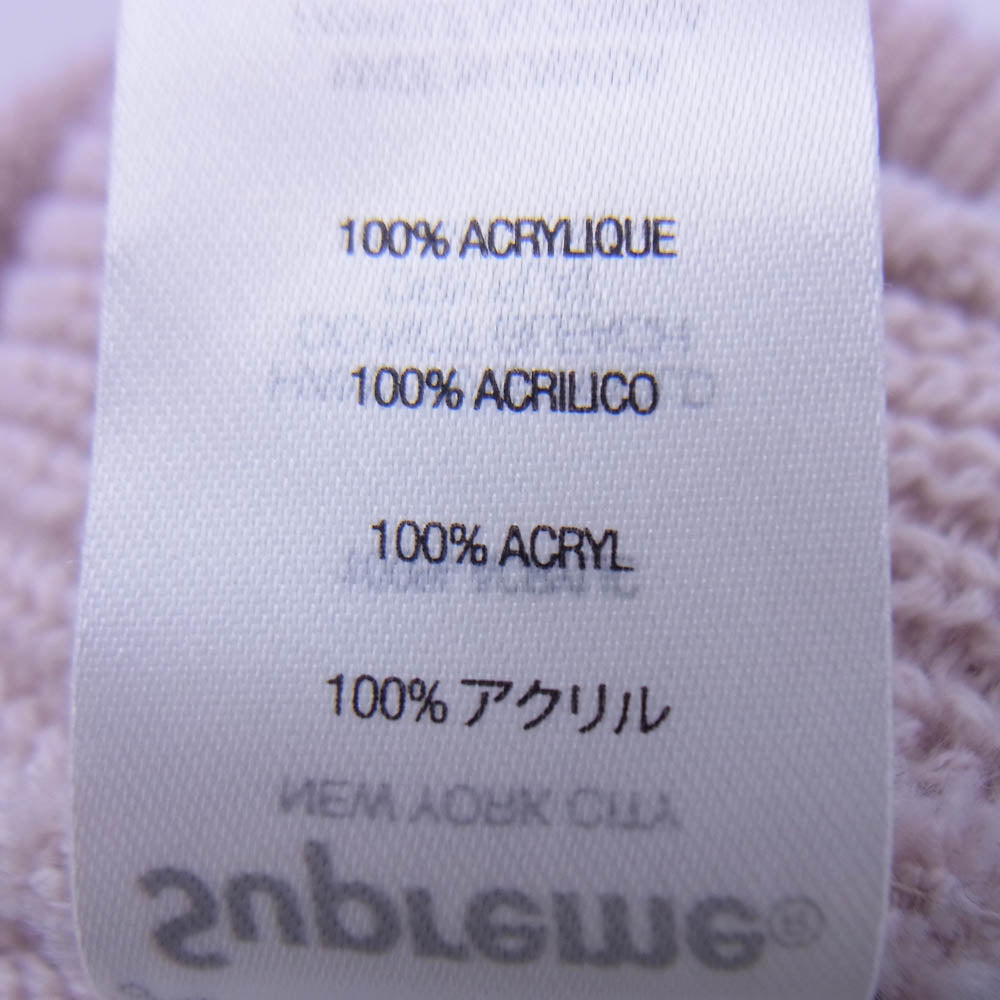 Supreme シュプリーム 21AW カナダ製 Loose Gauge Beanie ルーズゲージビーニー ニット帽 ピンクベージュ系【中古】