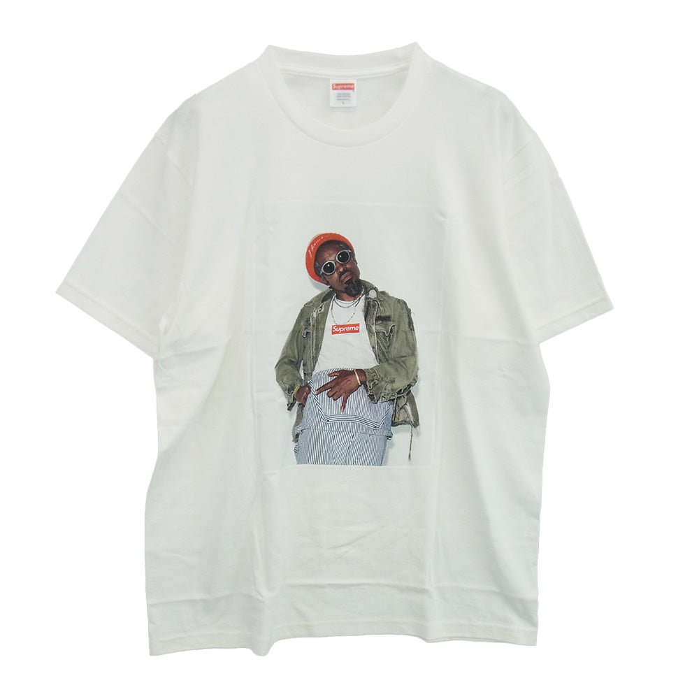 Supreme シュプリーム 22AW Andr? 3000 Tee アンドレ 3000 プリント クルーネック 半袖Tシャツ カットソー ホワイト系 L【新古品】【未使用】【中古】