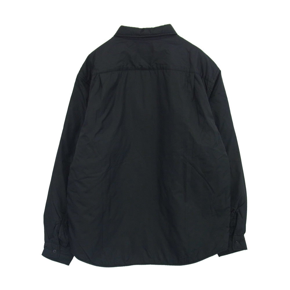 Supreme シュプリーム 22AW Nylon Filled Shirt ロゴ 刺繍ナイロン フィルド 長袖 シャツ ブラック系 L【中古】