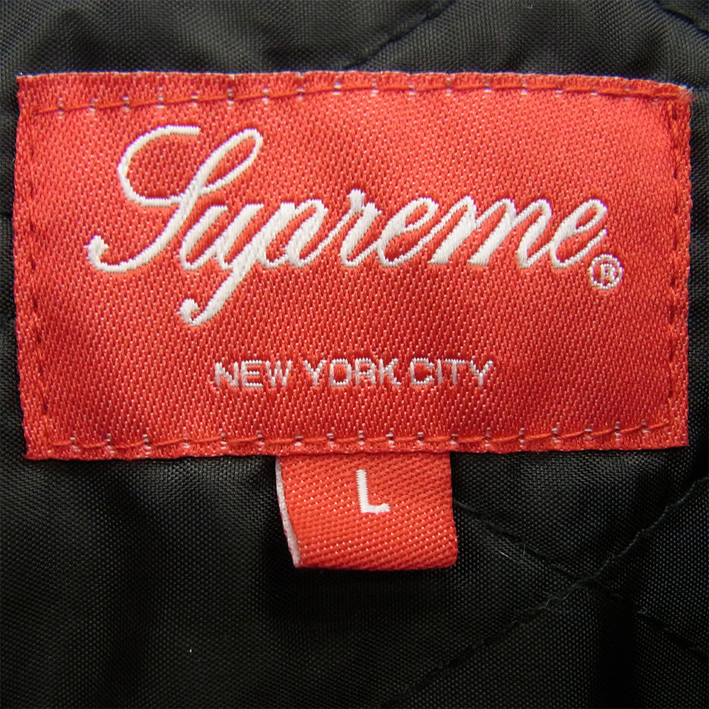 Supreme シュプリーム 22AW Nylon Filled Shirt ロゴ 刺繍ナイロン フィルド 長袖 シャツ ブラック系 L【中古】