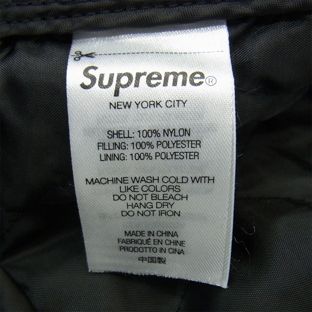 Supreme シュプリーム 22AW Nylon Filled Shirt ロゴ 刺繍ナイロン フィルド 長袖 シャツ ブラック系 L【中古】