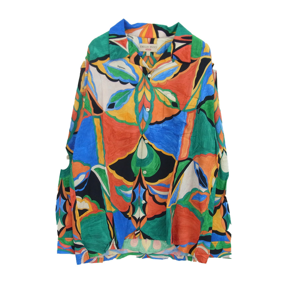 Supreme シュプリーム 21SS × Emilio Pucci L/S Shirt エミリオプッチ ロングスリーブ 長袖 シャツ マルチカラー系 L【新古品】【未使用】【中古】