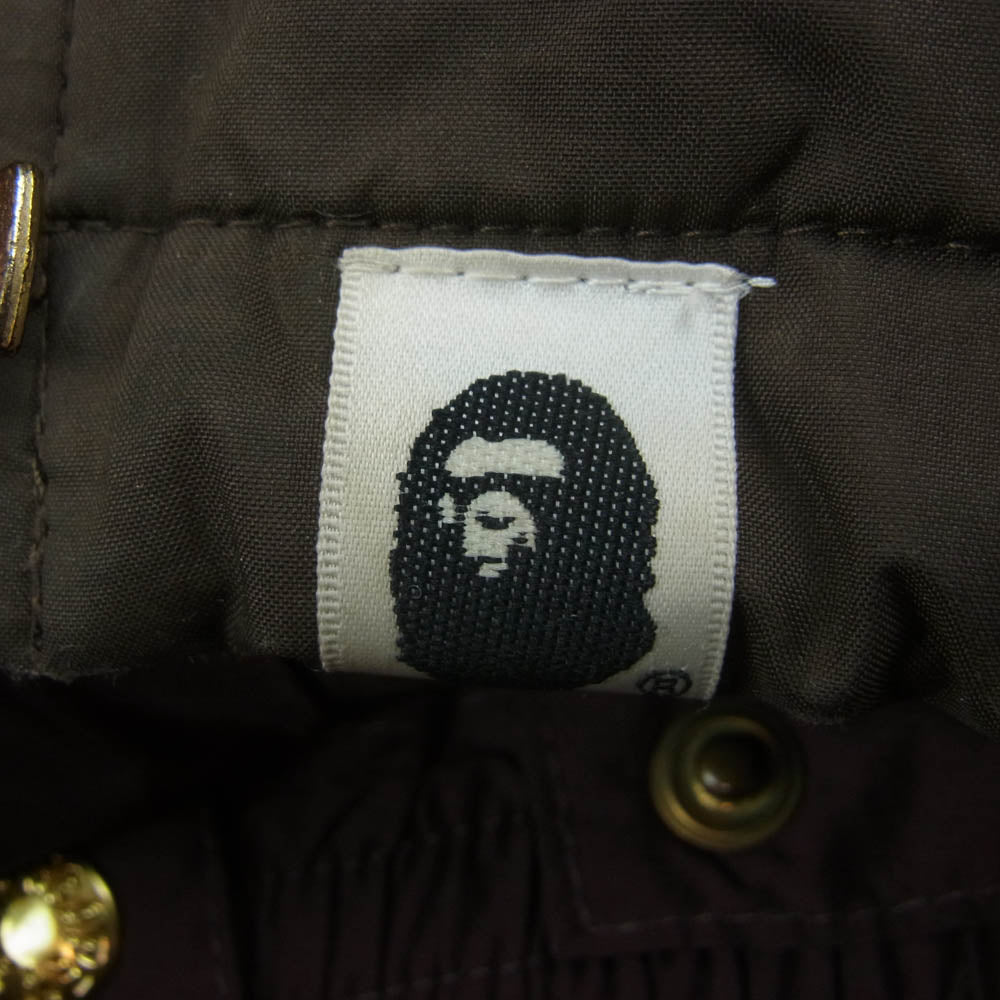 A BATHING APE アベイシングエイプ WINDS STOPPER 中綿 パウダーガード付 ジャガードカモ マウンテン ジャケット 猿迷彩 ブラウン系 ベージュ系 M【中古】