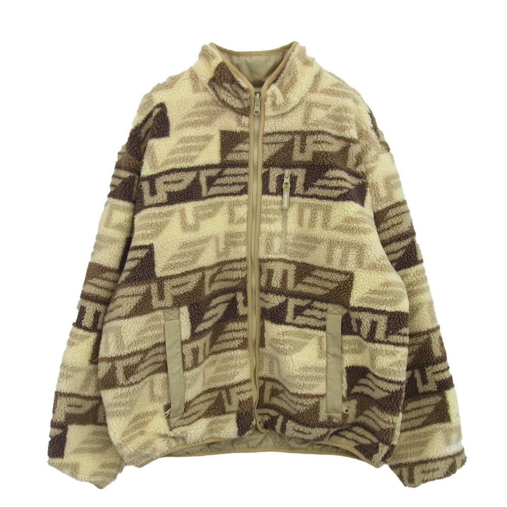 Supreme シュプリーム 22AW Geo Reversible WINDSTOPPER Fleece ゲオ リバーシブル ウィンドストッパー フリース ベージュ系 L【中古】