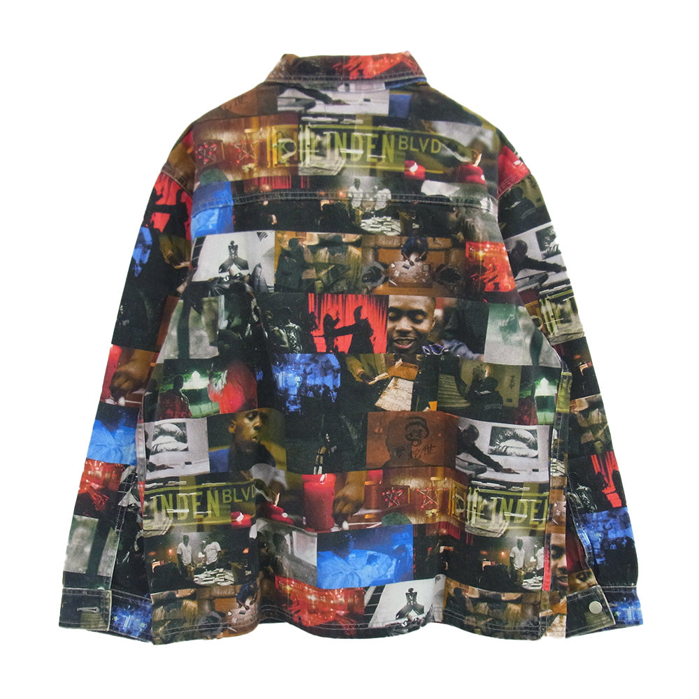 Supreme シュプリーム 21AW Nas DMX Collage Denim Chore Coat ナズ ムービーフォト 総柄 チョアコート カバーオールジャケット マルチカラー系 L【中古】