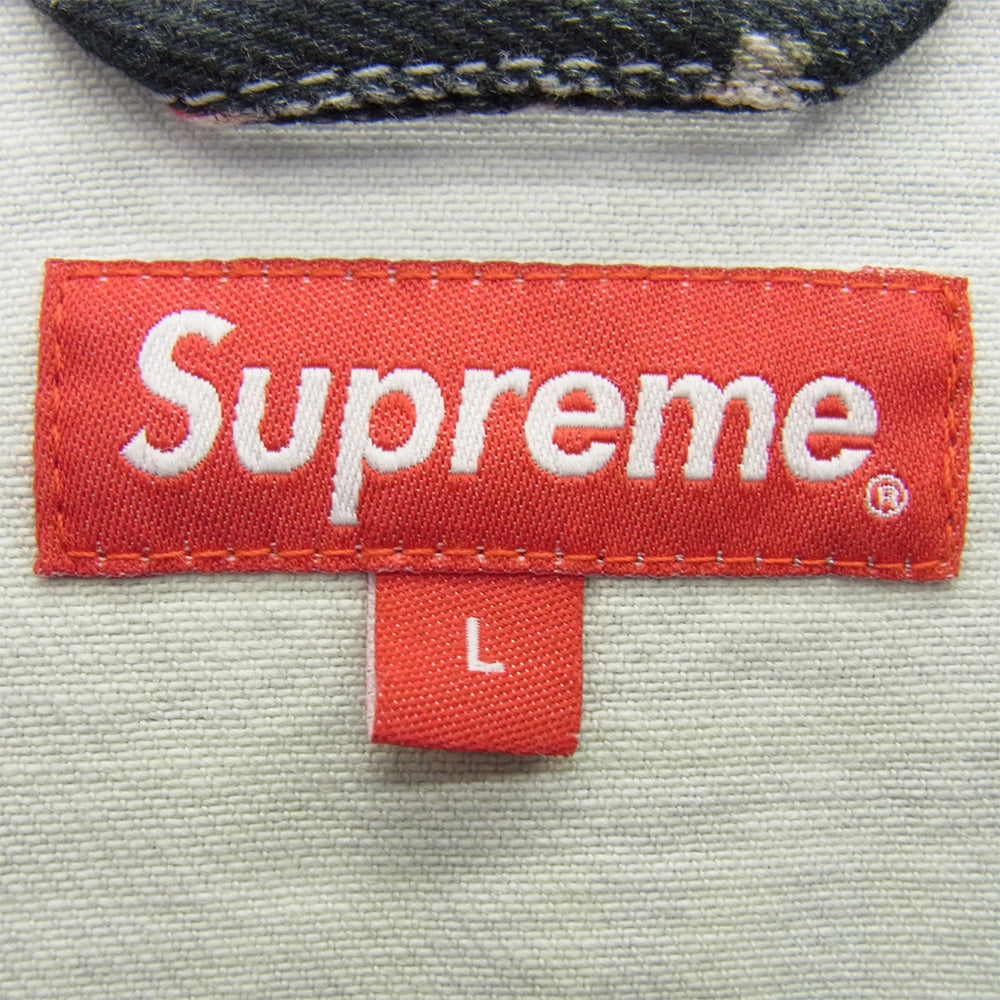 Supreme シュプリーム 21AW Nas DMX Collage Denim Chore Coat ナズ ムービーフォト 総柄 チョアコート カバーオールジャケット マルチカラー系 L【中古】