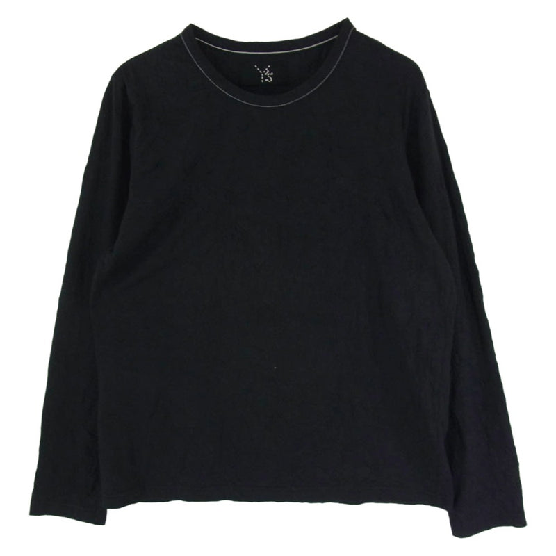 Y's Yohji Yamamoto ワイズ ヨウジヤマモト 22AW YE-T54-057 40/-HARD TWIST JERSEY Y'S STITCH LONG T A シワ加工 ロングスリーブ 長袖 カットソー ブラック系 3【中古】