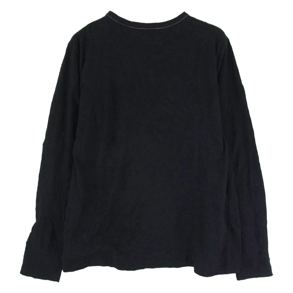 Y's Yohji Yamamoto ワイズ ヨウジヤマモト 22AW YE-T54-057 40/-HARD TWIST JERSEY Y'S STITCH LONG T A シワ加工 ロングスリーブ 長袖 カットソー ブラック系 3【中古】