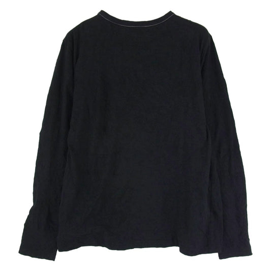 Y's Yohji Yamamoto ワイズ ヨウジヤマモト 22AW YE-T54-057 40/-HARD TWIST JERSEY Y'S STITCH LONG T A シワ加工 ロングスリーブ 長袖 カットソー ブラック系 3【中古】
